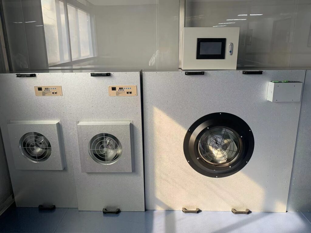 Fan Filter Units Installed in ISO 5 Semiconductor Cleanroom