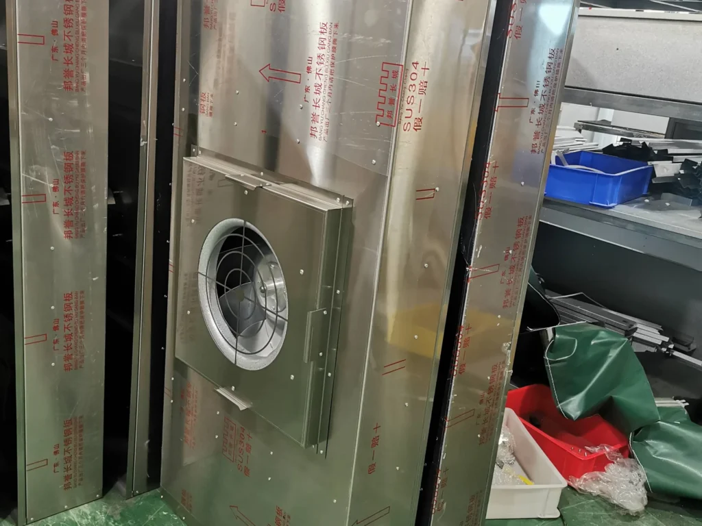 Cleanroom Assembly Line with Multiple FFU Modules in Operation