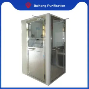 L-shaped right angle air shower room